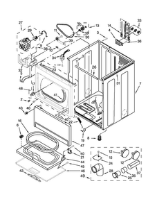 Cabinet Parts Diagram and Parts List for WED5500BW0  Whirlpool Dryer