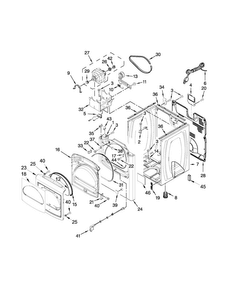 Cabinet Parts Diagram and Parts List for WGD8100BW0  Whirlpool Dryer