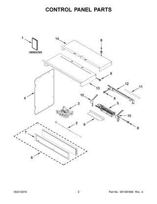 Control Panel Parts Diagram and Parts List for WOC97EC0HZ02  Whirlpool Microwave Oven Combo