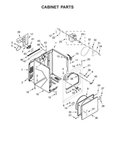 Cabinet Parts Diagram and Parts List for WED7300DW1  Whirlpool Dryer