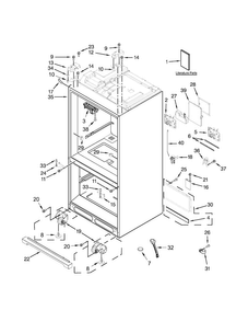 Cabinet Parts Diagram and Parts List for WRF989SDAE03  Whirlpool Refrigerator