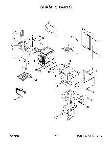 Chassis Parts Diagram and Parts List for KFGG500EWH7  KitchenAid Range