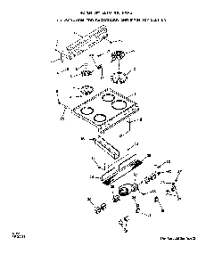 Backguard And Main Top Diagram and Parts List for 2413*0A  Roper Range