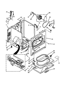 Cabinet Parts Diagram and Parts List for 7MWGD1705YM5  Whirlpool Dryer