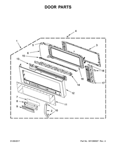 Door Parts Diagram and Parts List for WMH76719CE1  Whirlpool Microwave