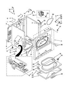 Cabinet Parts Diagram and Parts List for 11071202012  Kenmore Dryer
