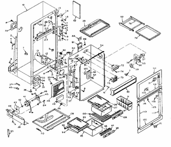 Cabinet Parts Diagram and Parts List for 106W16EIML5  Kenmore Refrigerator
