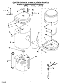OUTER COVER & INSULATION PARTS Diagram and Parts List for HD1000JSW4  Whirlpool Miscellaneous