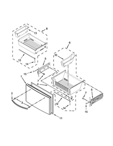 Freezer Door Parts Diagram and Parts List for WRF991BOOM00  Whirlpool Refrigerator
