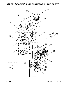 Case, Gearing And Planetary Unit Parts Diagram and Parts List for 5KSM125BBM5  KitchenAid Mixer