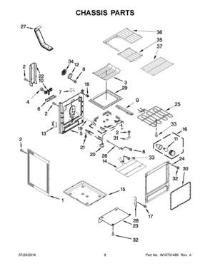 05 - CHASSIS PARTS Diagram and Parts List for YWFI910H0AS1  Whirlpool Range