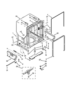 Tub And Frame Parts Diagram and Parts List for KUDS30FXPAA  KitchenAid Dishwasher