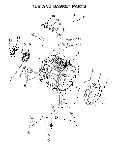 Tub and basket parts Diagram and Parts List for 7MWFW6622HW2  Whirlpool Washer