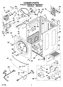 CABINET PARTS Diagram and Parts List for YGEW9200LQ0  Whirlpool Dryer