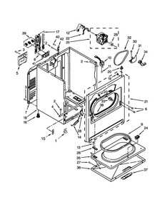 Cabinet Parts Diagram and Parts List for 7MWED1600BM1  Whirlpool Dryer