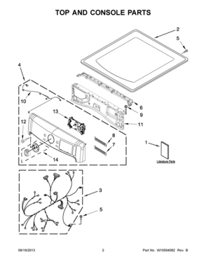 Part Location Diagram of W10464557 Whirlpool CONSOLE