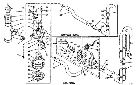 Water System Diagram and Parts List for 1106115720  Kenmore Washer