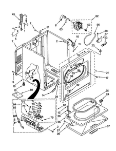 Cabinet Diagram and Parts List for LGQ8858JQ1  Whirlpool Dryer