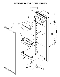 Refrigerator door parts Diagram and Parts List for WRS325SDHW05  Whirlpool Refrigerator