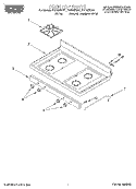 COOKTOP Diagram and Parts List for FGP335GW1  Roper Range