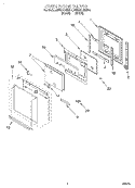 OVEN DOOR Diagram and Parts List for KEBS278DWH2  KitchenAid Wall Oven