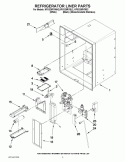 REFRIGERATOR LINER PARTS Diagram and Parts List for KFXS25RYBL2  KitchenAid Refrigerator