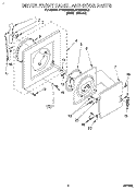 DRYER FRONT PANEL AND DOOR Diagram and Parts List for RTG5243BL0  Roper Washer Dryer Combo