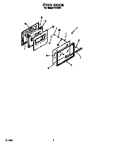 Oven Door Diagram and Parts List for F4558*0  Roper Range