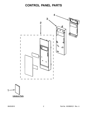 02 - CONTROL PANEL PARTS Diagram and Parts List for YKHMS2040BS2  Whirlpool Microwave