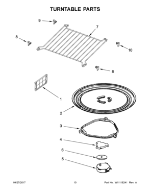 06 - TURNTABLE PARTS Diagram and Parts List for YMMV4206FW0  Whirlpool Microwave