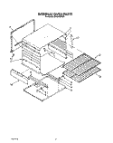 INTERNAL OVEN Diagram and Parts List for SF3004SRW6  Whirlpool Range