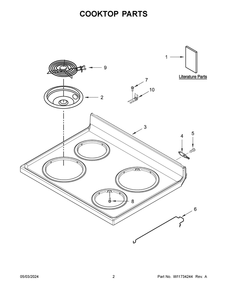Cooktop Parts Diagram and Parts List for WFC315S0JB4  Whirlpool Range
