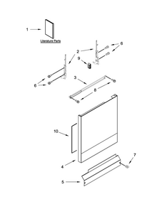 Door Panel Parts Diagram and Parts List for 66515113K218  Kenmore Dishwasher