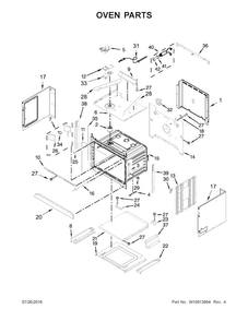 Oven Parts Diagram and Parts List for KOCE507EWH05  KitchenAid Microwave