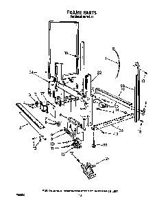 Frame Diagram and Parts List for 8519L11  Roper Dishwasher
