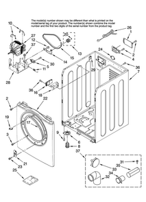 Cabinet Parts Diagram and Parts List for YIED7200TW10  Inglis Dryer