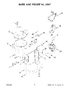 Base And Pedestal Unit Diagram and Parts List for 5KSM70SHXACA0  KitchenAid Mixer