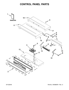 Control Panel Parts Diagram and Parts List for KODE507EBS01  KitchenAid Wall Oven