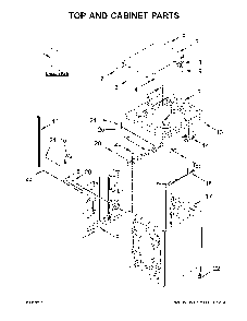 Top and cabinet parts Diagram and Parts List for 11020232711  Kenmore Washer