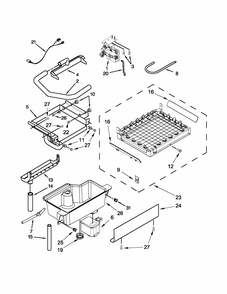 Evaporator, Grid, And Water Parts Diagram and Parts List for 10689589707  Kenmore Ice Maker