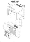 CABINET PARTS Diagram and Parts List for ACU124PK1  Whirlpool Air Conditioner