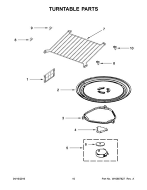 06 - Turntable Parts Diagram and Parts List for YWMH53520CE1  Whirlpool Microwave