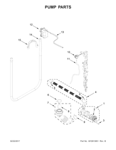 Pump Parts Diagram and Parts List for WFW3090GW0  Whirlpool Washer