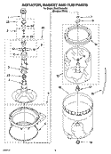AGITATOR, BASKET AND TUB PARTS Diagram and Parts List for 7MLSC9545JQ6  Whirlpool Washer