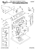 TOP AND CONSOLE, LIT/OPTIONAL Diagram and Parts List for LGT8858AW2  Whirlpool Dryer
