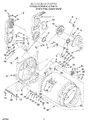 BULKHEAD Diagram and Parts List for LGR8858EQ2  Whirlpool Dryer