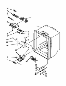Refrigerator Liner Parts Diagram and Parts List for 59672013015  Kenmore Refrigerator