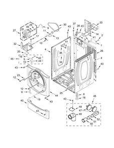 Cabinet Parts Diagram and Parts List for 11081932510  Kenmore Dryer