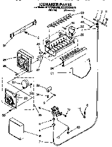 Icemaker Diagram and Parts List for 8ED27DQXAB00  Whirlpool Refrigerator