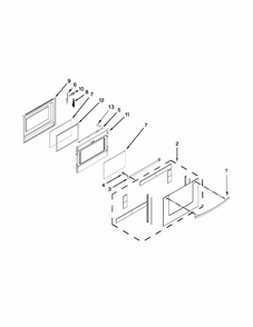 Lower Door Parts Diagram and Parts List for YIES900DS02  Whirlpool Range